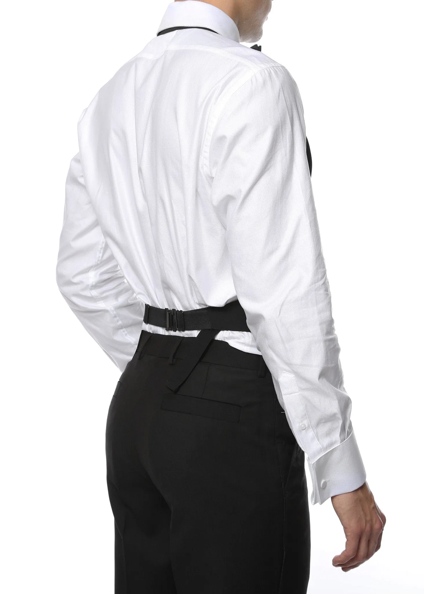 Premium Black Wool Backless Tuxedo Vest | 2XL FIT ALL