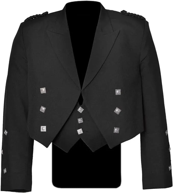 Prince Charlie Kilt Jacket With Vaistcoat/Vest- Timeless Scottish highlander Elegance (Long Sleeves)