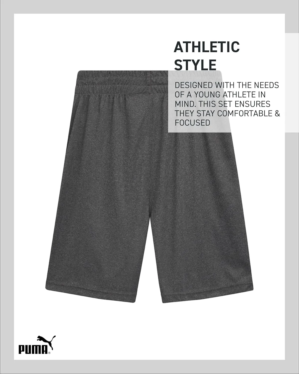 PUMA Boys Athletic Shorts - 2 Pack Active Performance Mesh Basketball Shorts for Boys (Sizes: 4-20)