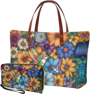 Purse and Wallet for Women Top Handle Satchel Work Bag Shoulder Bag with Matching Wallet for Shopping Work