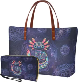 Purse and Wallet for Women Top Handle Satchel Work Bag Shoulder Bag with Matching Wallet for Shopping Work