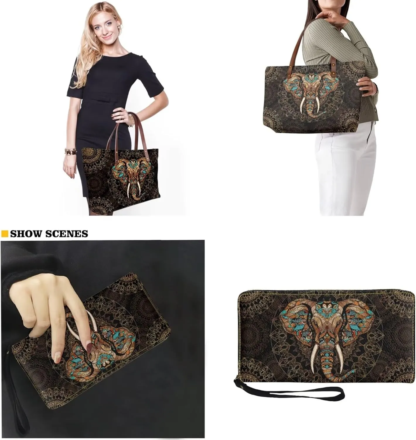 Purse and Wallet Set of 2 for Women Fashion Top Handle Satchel Large Work Bag Shoulder Bag with Matching Wallet