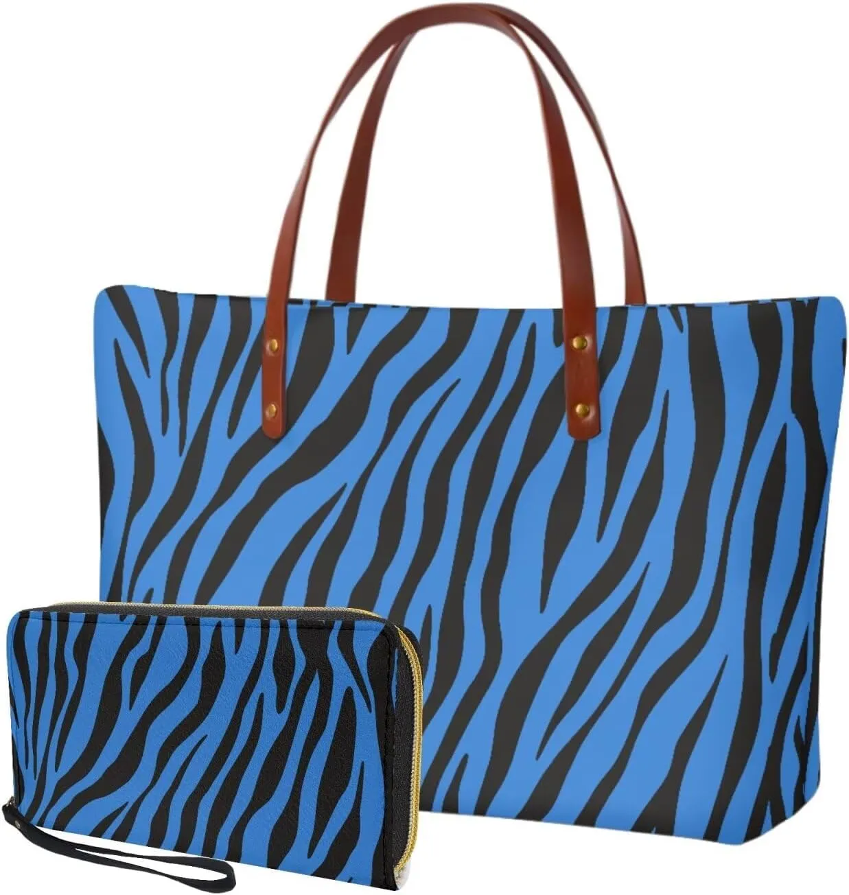 Purse and Wallet Set of 2 for Women Fashion Top Handle Satchel Large Work Bag Shoulder Bag with Matching Wallet