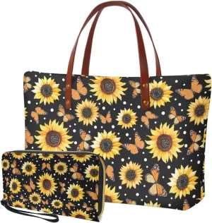 Purse and Wallet Set of 2 for Women Fashion Top Handle Satchel Large Work Bag Shoulder Bag with Matching Wallet