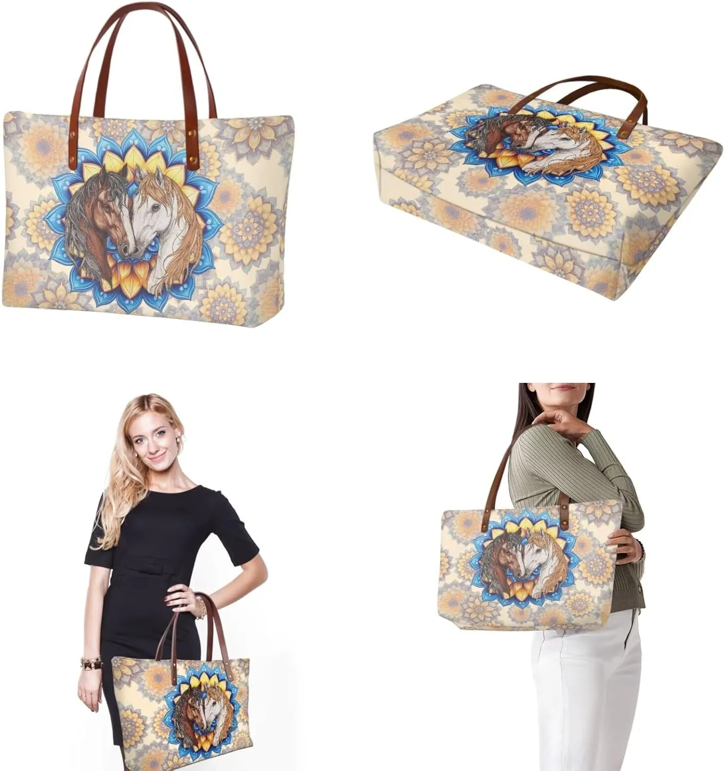 Purses and Handbag Set for Women Portable Top Handle Satchel Shoulder Bag Waterproof Wallet for Shopping Travel