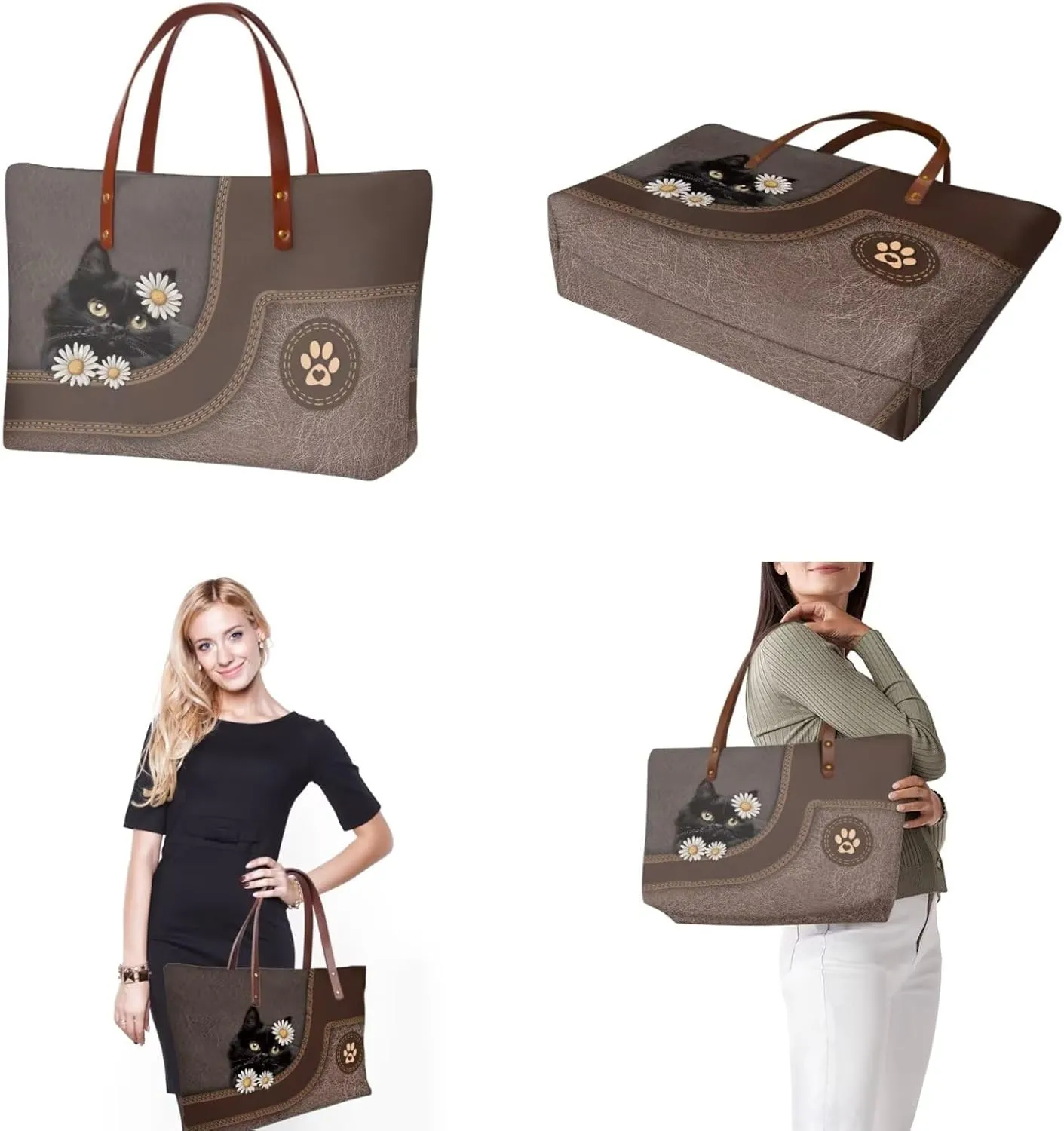 Purses and Handbag Set for Women Portable Top Handle Satchel Shoulder Bag Waterproof Wallet for Shopping Travel