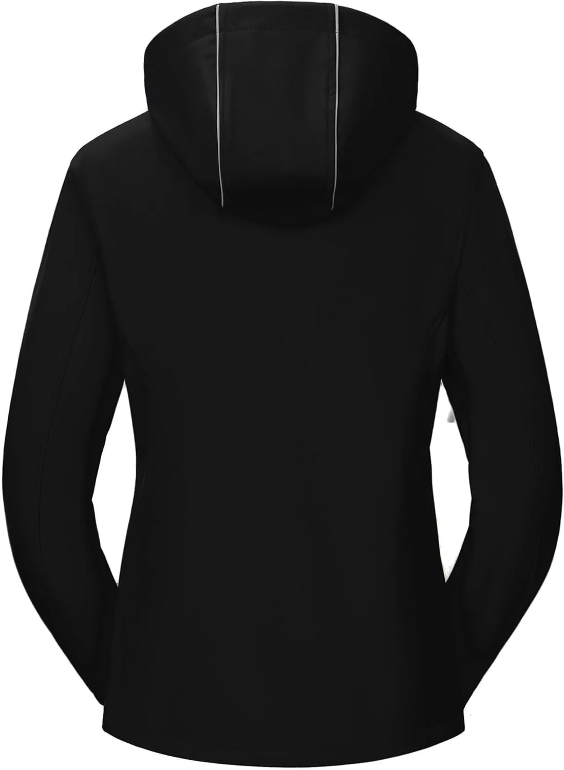 Pursky Women's Softshell Jacket Lightweight Fleece Lined Rain Jacket Waterproof Warm Windbreaker Coat With Removable Hood