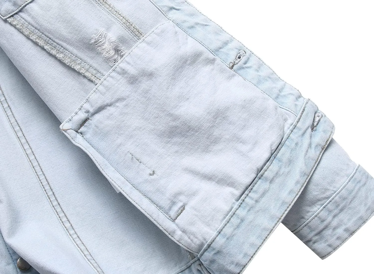 QIMYUM Jean Jacket For Men, Distressed Slim Denim Jacket