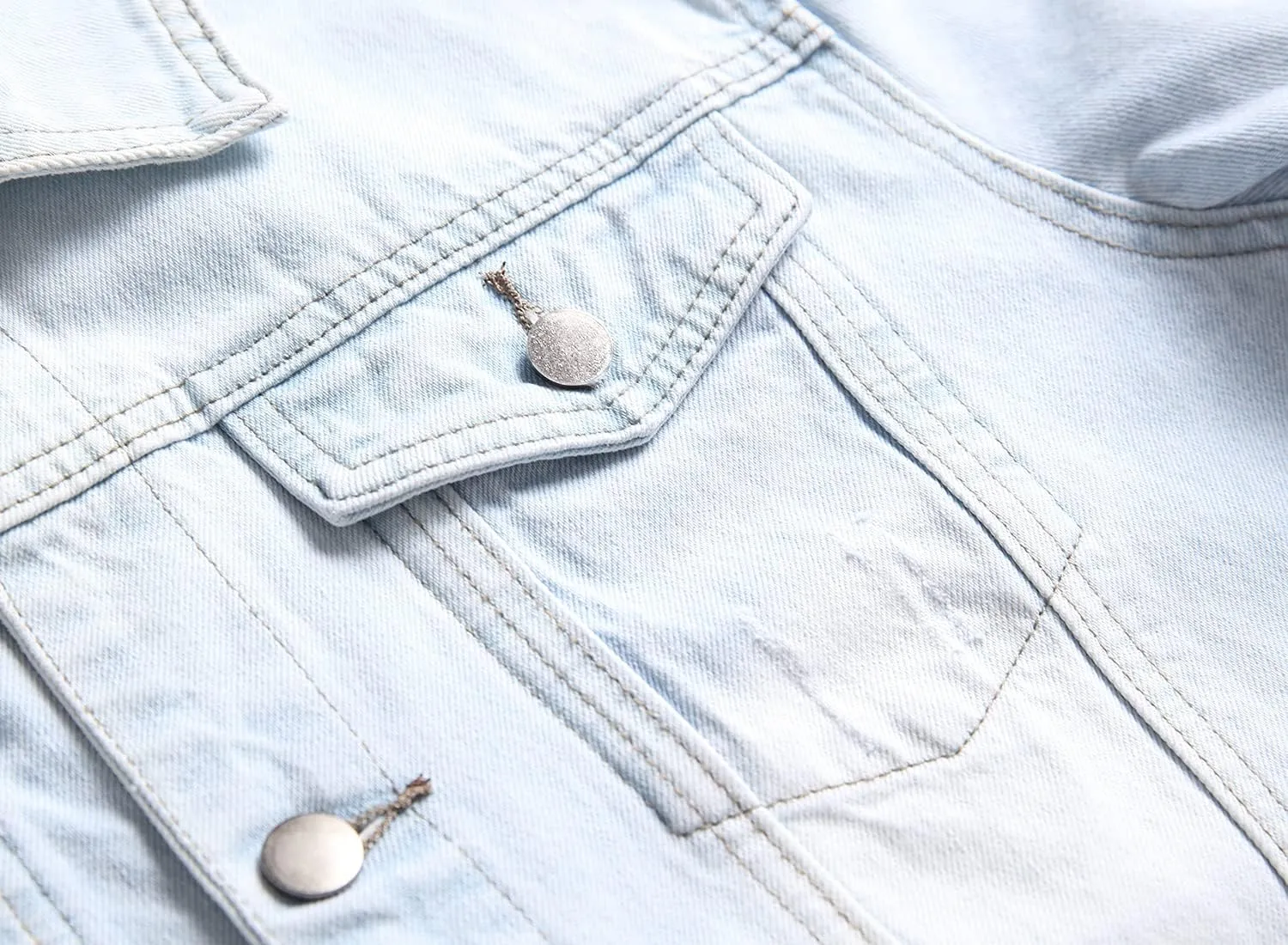 QIMYUM Jean Jacket For Men, Distressed Slim Denim Jacket