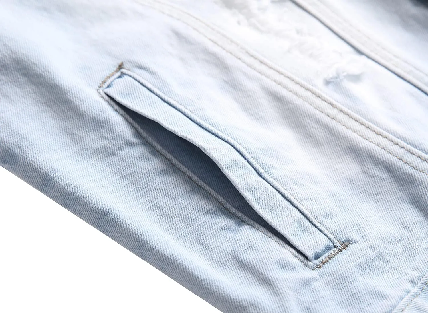 QIMYUM Jean Jacket For Men, Distressed Slim Denim Jacket