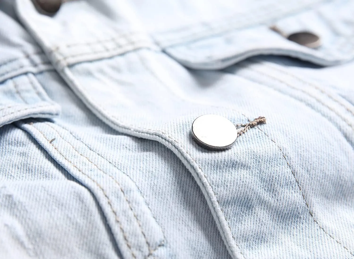 QIMYUM Jean Jacket For Men, Distressed Slim Denim Jacket