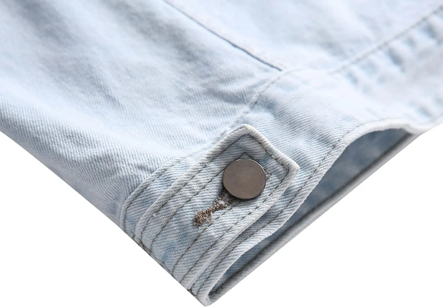 QIMYUM Jean Jacket For Men, Distressed Slim Denim Jacket