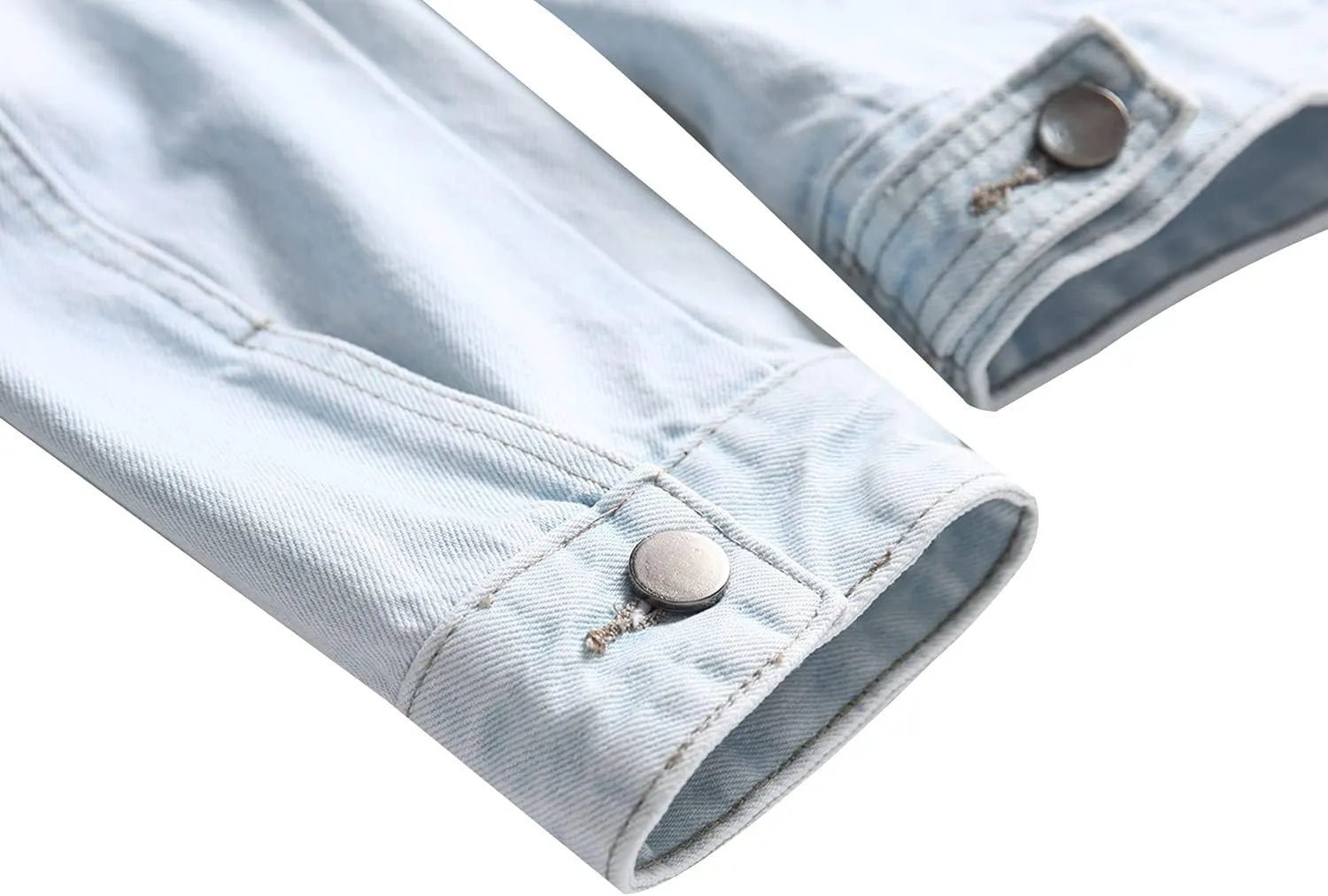 QIMYUM Jean Jacket For Men, Distressed Slim Denim Jacket