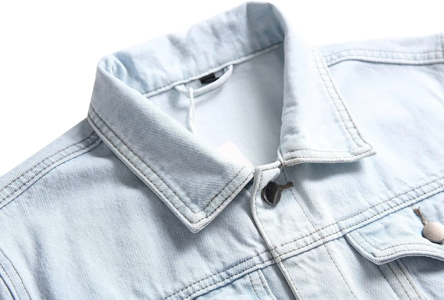QIMYUM Jean Jacket For Men, Distressed Slim Denim Jacket