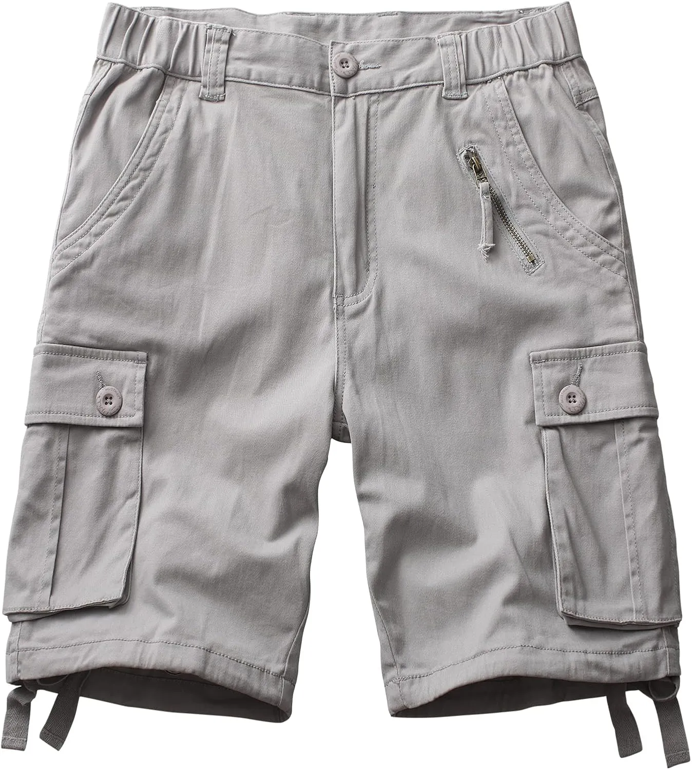 Raroauf Women's Cotton Casual Multi-Pockets Relaxe-Fit Twill Bermuda Cargo Shorts