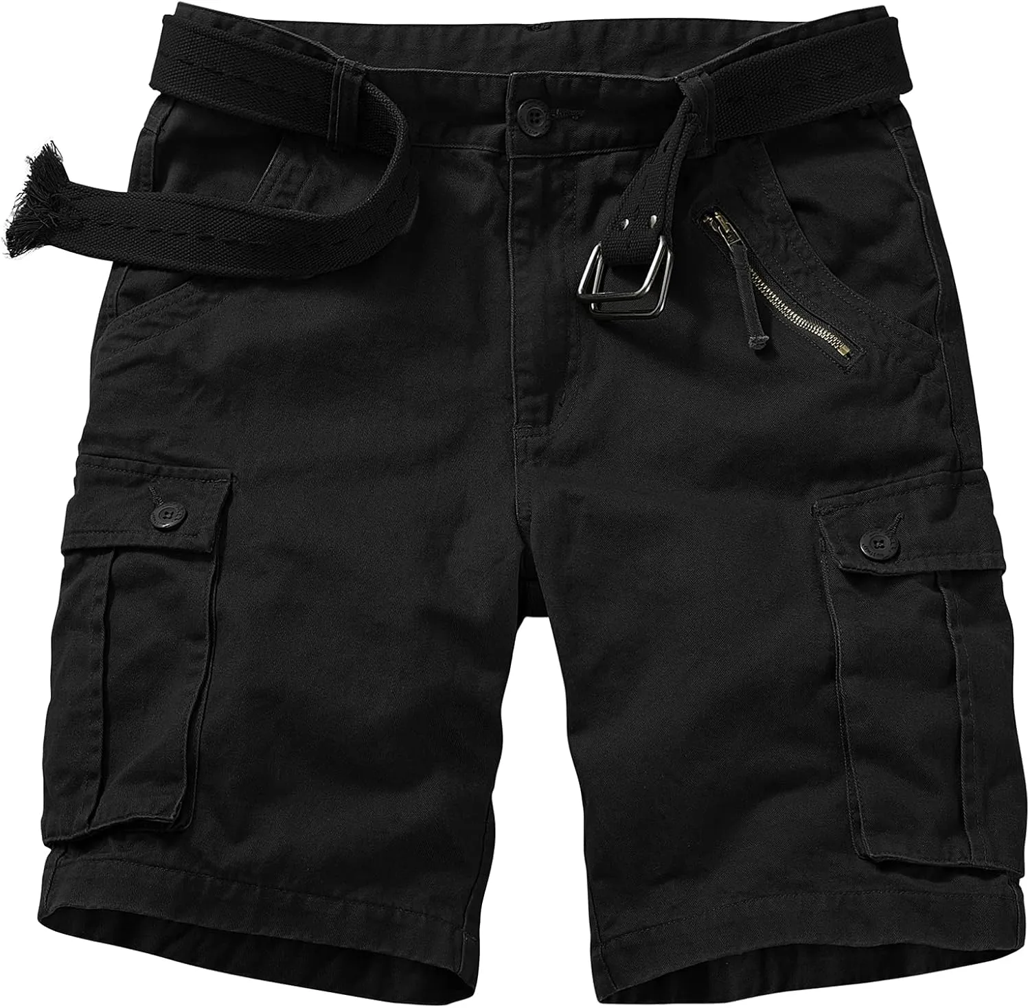 Raroauf Women's Cotton Casual Multi-Pockets Relaxe-Fit Twill Bermuda Cargo Shorts