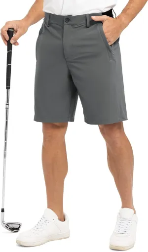 Rdruko Men's Golf Shorts Stretch Dry Fit 9" Lightweight Casual Dress Work Shorts with Pockets