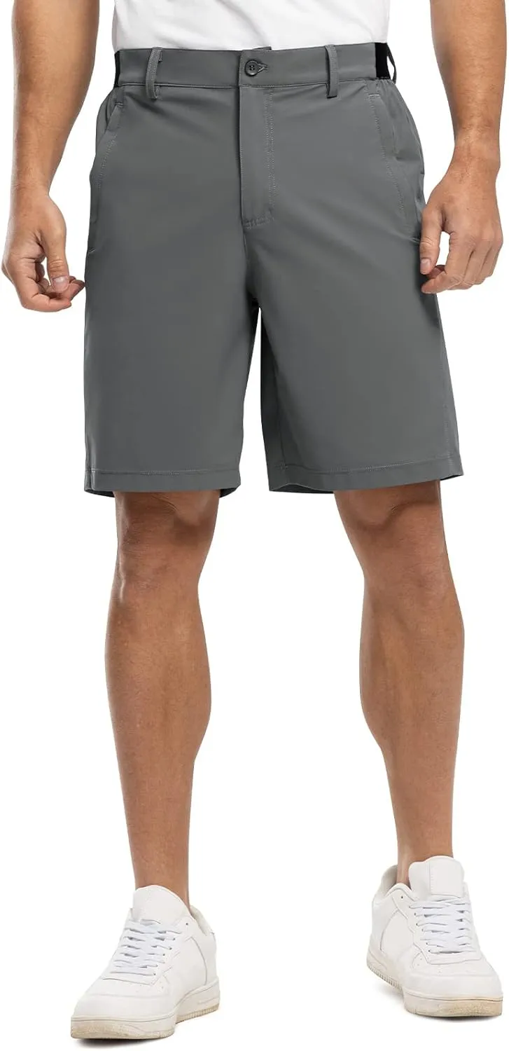 Rdruko Men's Golf Shorts Stretch Dry Fit 9" Lightweight Casual Dress Work Shorts with Pockets