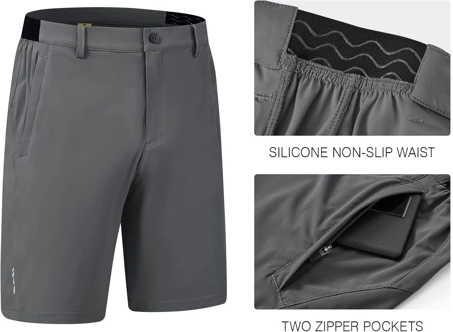 Rdruko Men's Golf Shorts Stretch Dry Fit 9" Lightweight Casual Dress Work Shorts with Pockets