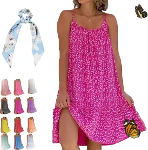 RJDJ Camibloom - Floral Printed Camisole Dress, Women's Summer Loose-fit Mini Dress