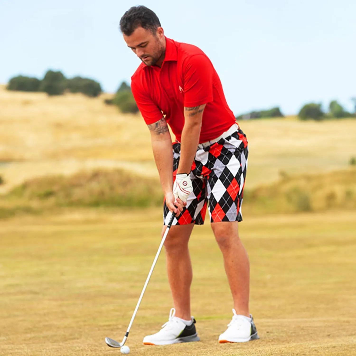 Royal & Awesome Mens Golf Shorts, Crazy Golf Shorts For Men, Plaid Shorts Men - Golf Tool Included