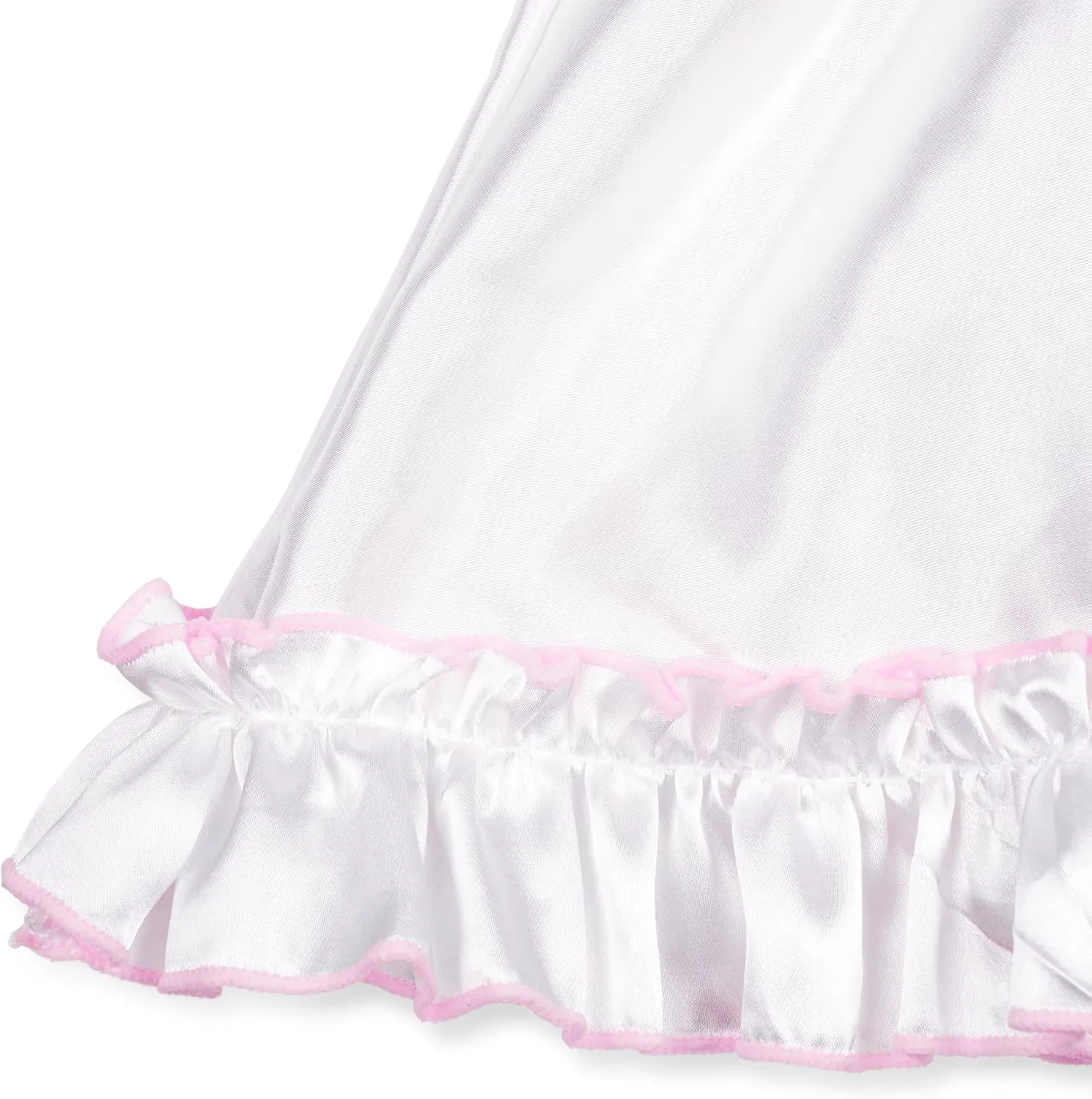 Satini Lingerie Satin Sissy Rolled Hem Edge Frilly Cami Top