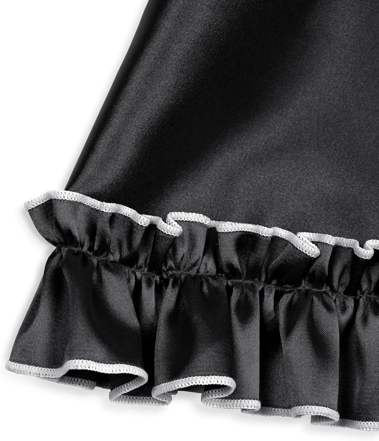 Satini Lingerie Satin Sissy Rolled Hem Edge Frilly Cami Top