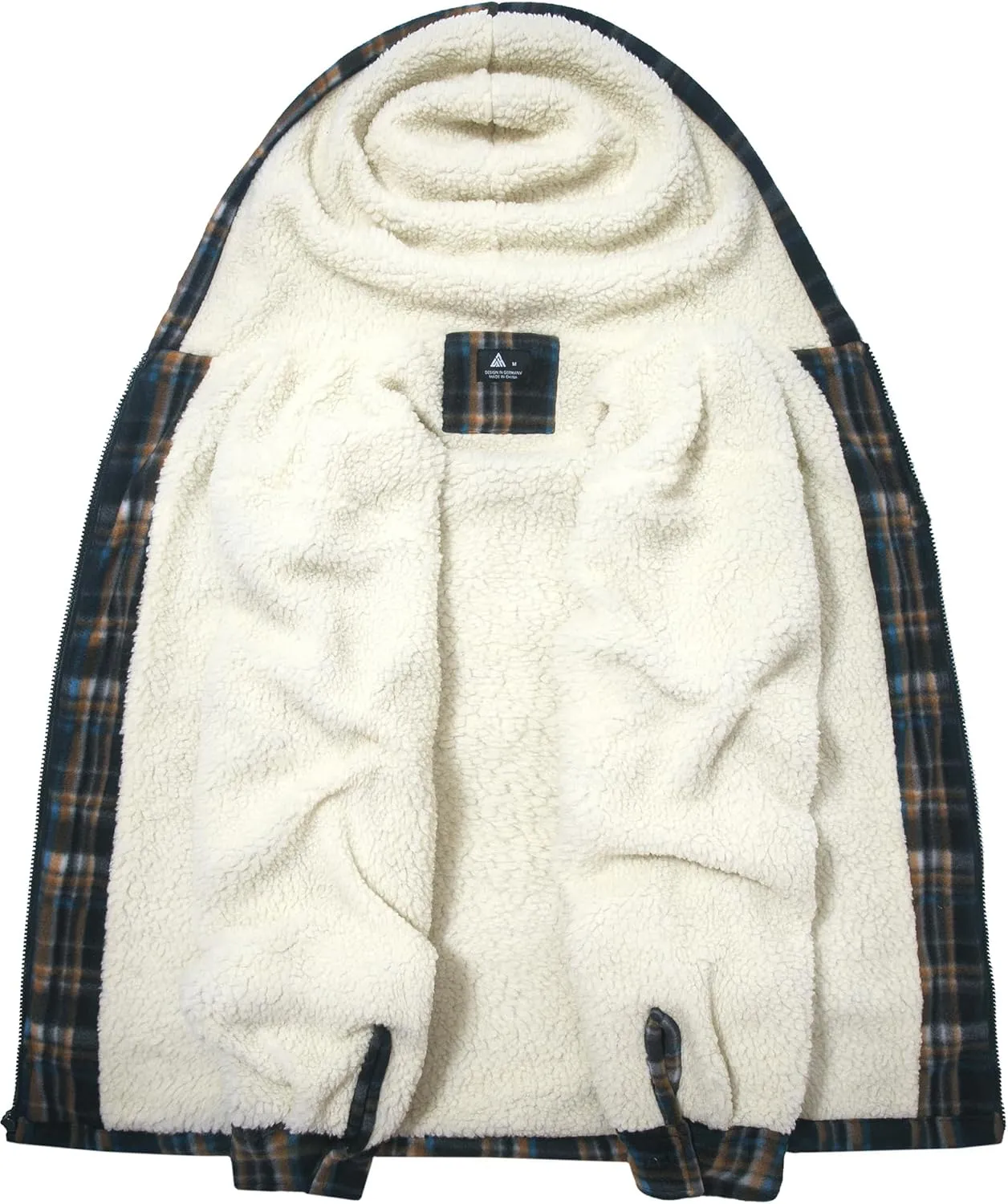 SCODI Men's Flannel Shirt Jacket Fleece Sherpa Lined Plaid Jackets Coat Full Zip Up Hoodie Winter Outwear