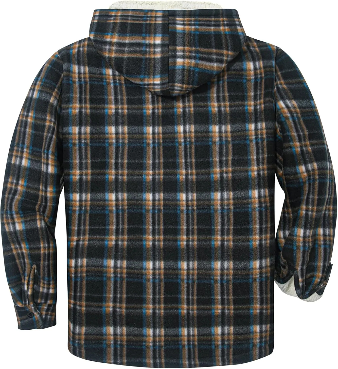 SCODI Men's Flannel Shirt Jacket Fleece Sherpa Lined Plaid Jackets Coat Full Zip Up Hoodie Winter Outwear