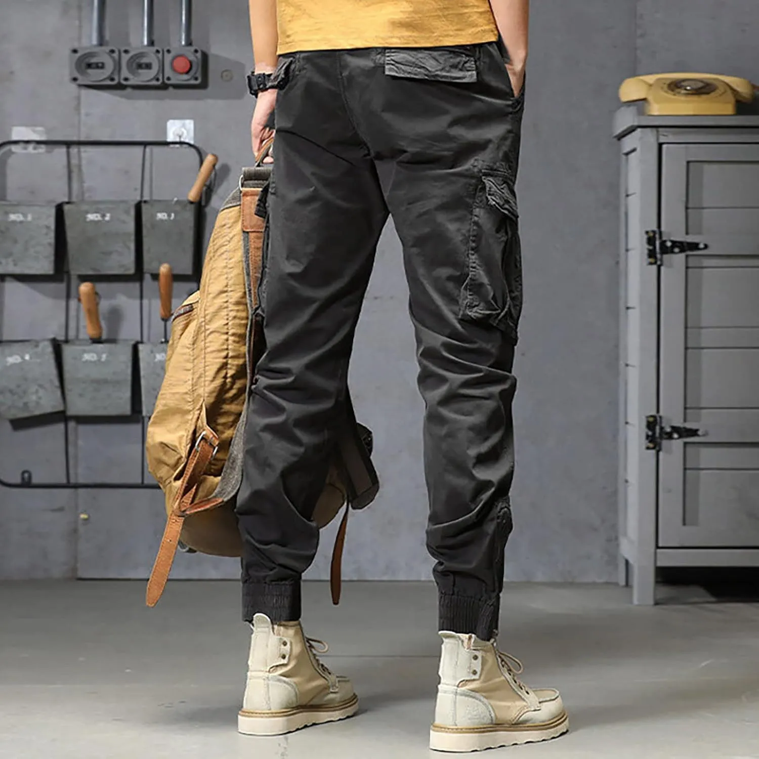 sdbrld Cargo Pants For Men Men's Fashion Ripstop Tactical Pants Lightweight Outdoor Hiking Water Resistant Pants with Pockets
