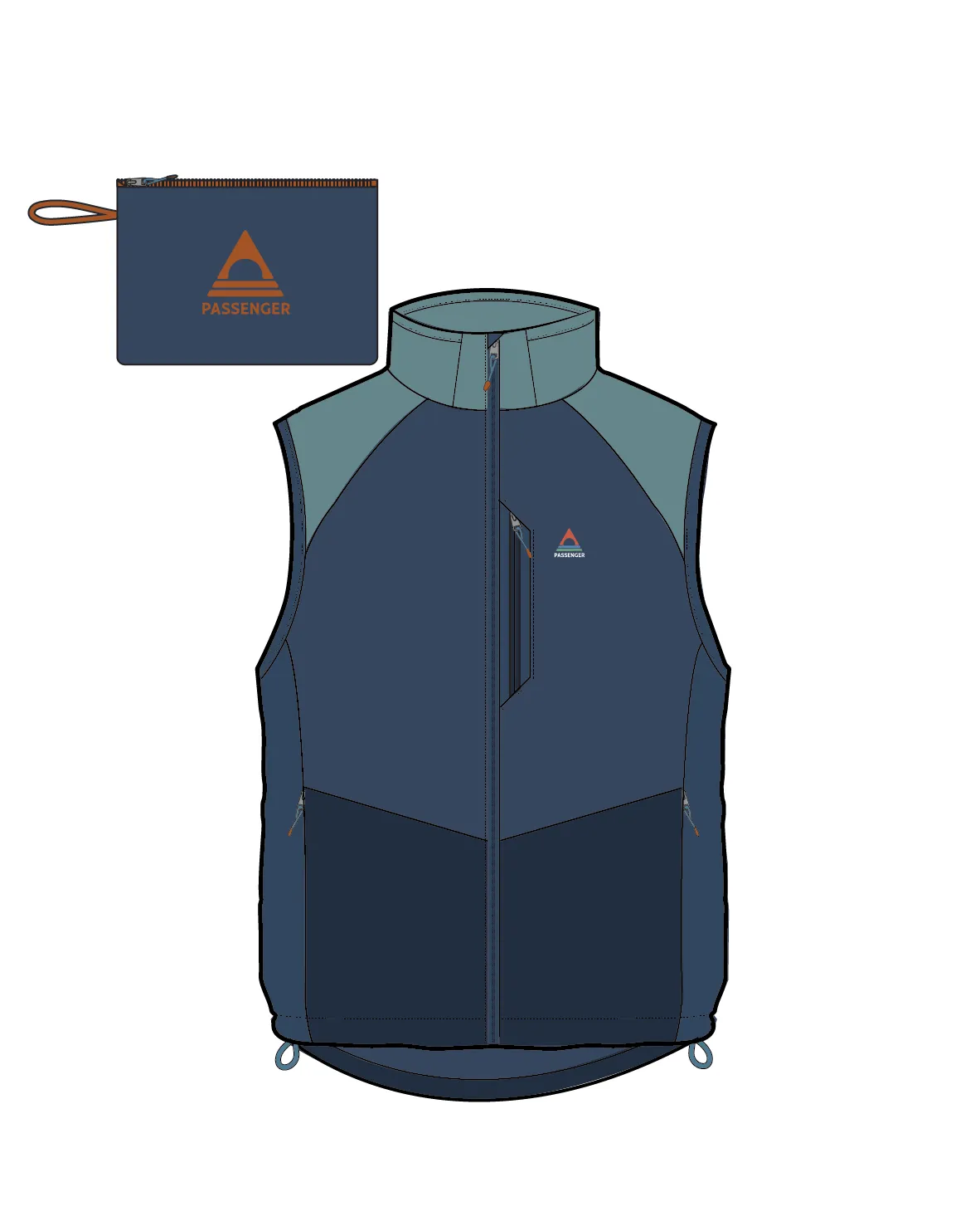 Shasta Lightweight Recycled Thermore Insulated Vest - Rich Navy/Dark Denim/Arctic
