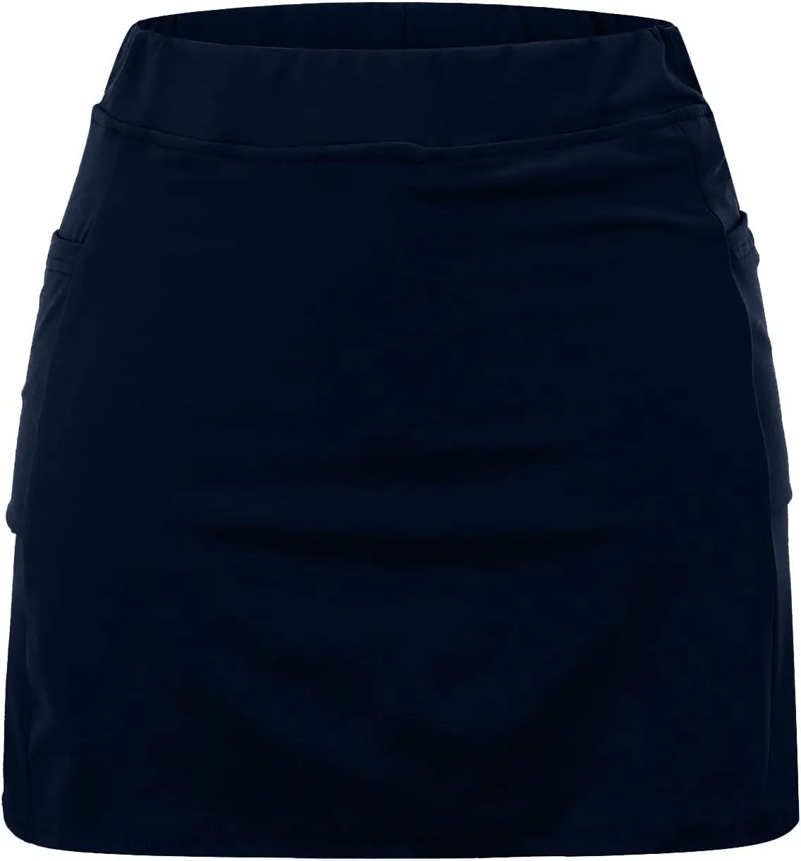 Skirt with Shorts Underneath, Women Elastic Yoga Skirts Solid Color Lightweight Tummy Control Athletic Tennis Shorts
