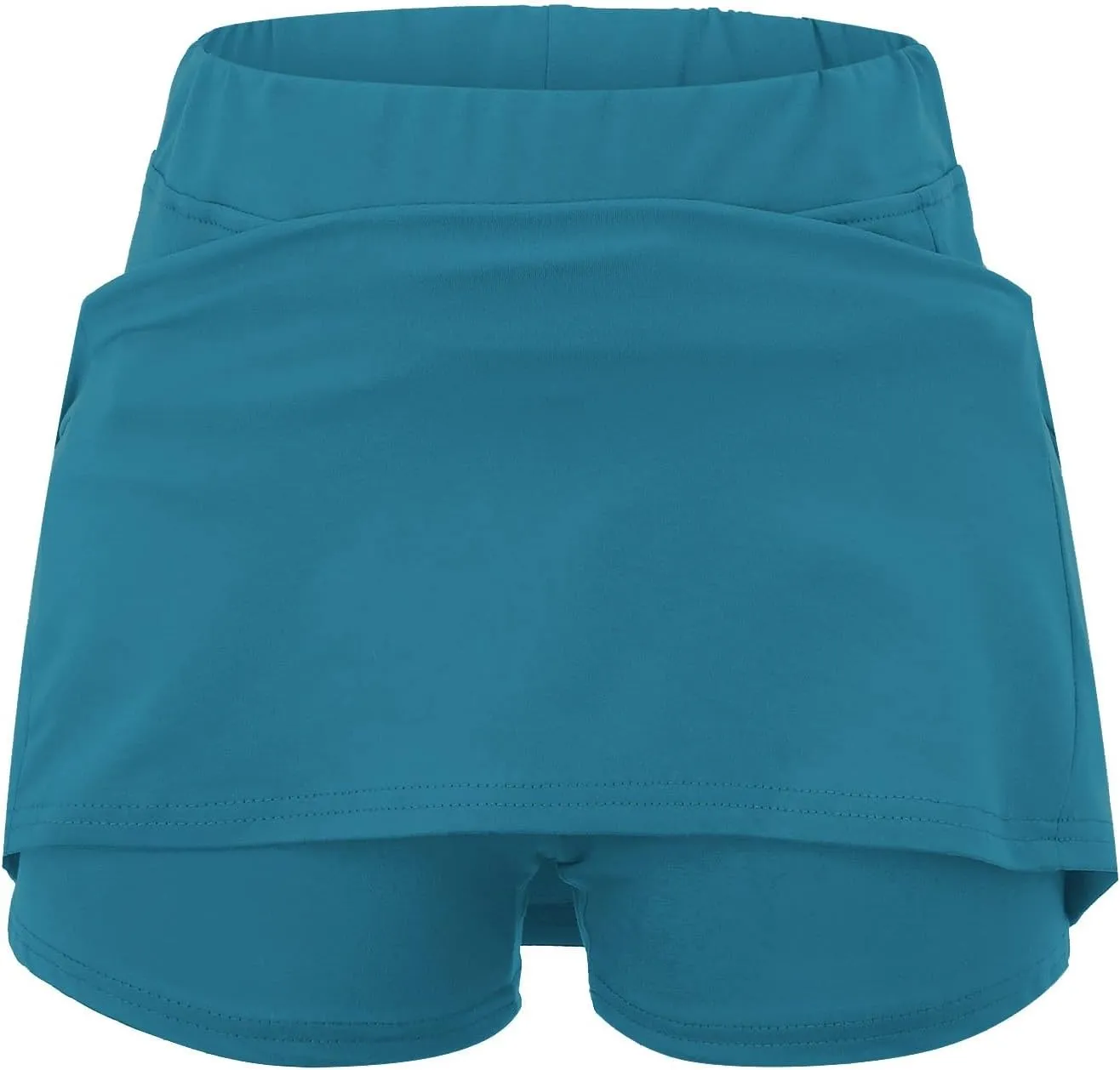 Skirt with Shorts Underneath, Women Elastic Yoga Skirts Solid Color Lightweight Tummy Control Athletic Tennis Shorts