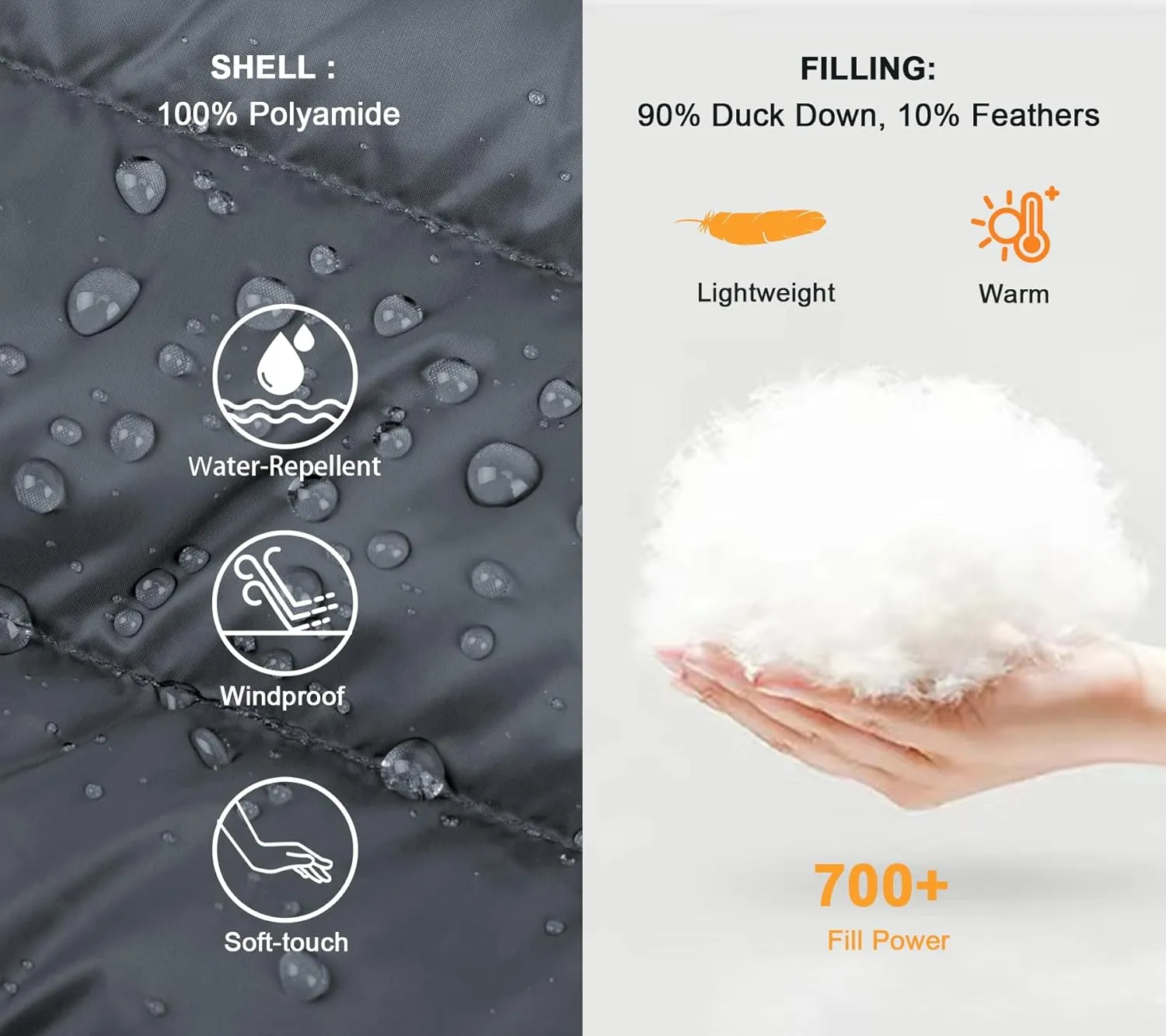 SLOW DOWN Men Lightweight Down Puffer Jakcet, Packable Winter Puffy Down Jacket