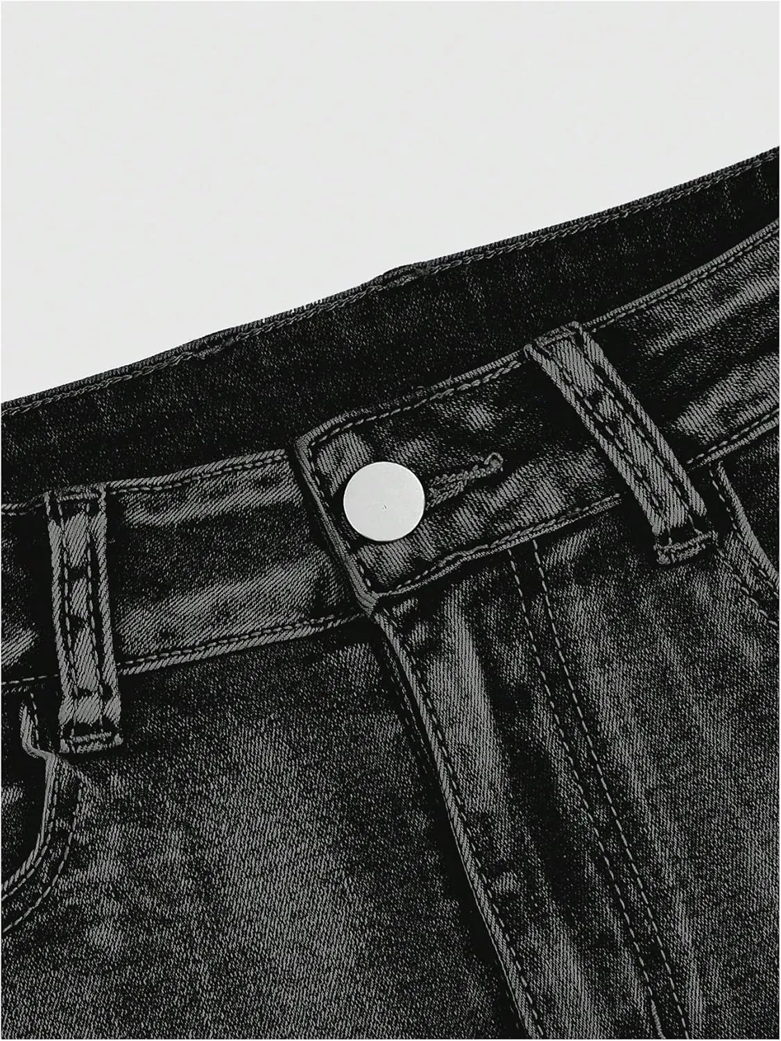 SOLY HUX Women's Y2k Denim Shorts Grunge Punk Low Waist Skinny Mini Jean Shorts Streetwear