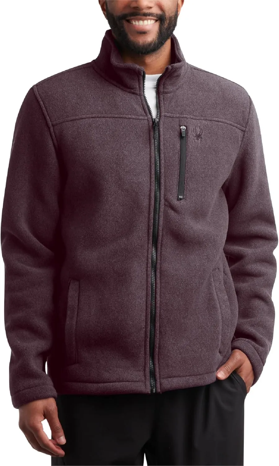 Spyder Mens Fleece Jacket - Soft and Warm Sherpa Bonded Full Zip Up Midweight Outerwear Jackets for Men with UPF30  (S-XXL)