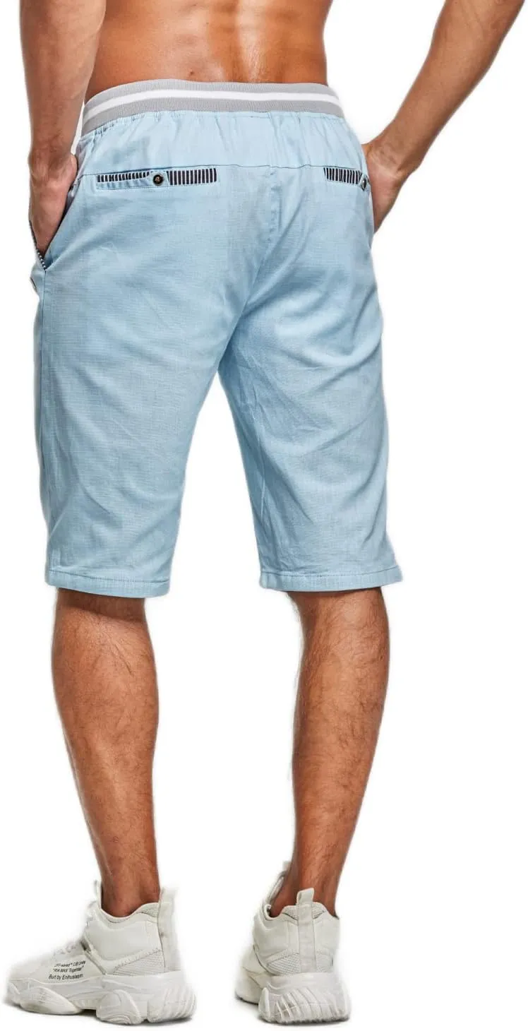 STICKON Men's Shorts Casual Classic Fit Drawstring Summer Beach Shorts with Elastic Waist and Pockets