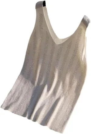 Summer V-Neck Women's Slim Fit Polyester Vest Top Camisole