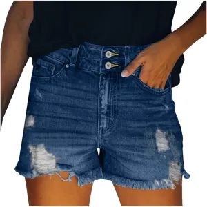Summer Women's Beach Shorts Low Rise Vintage Solid Color Sexy Short Jeans Shorts for Women Fitness