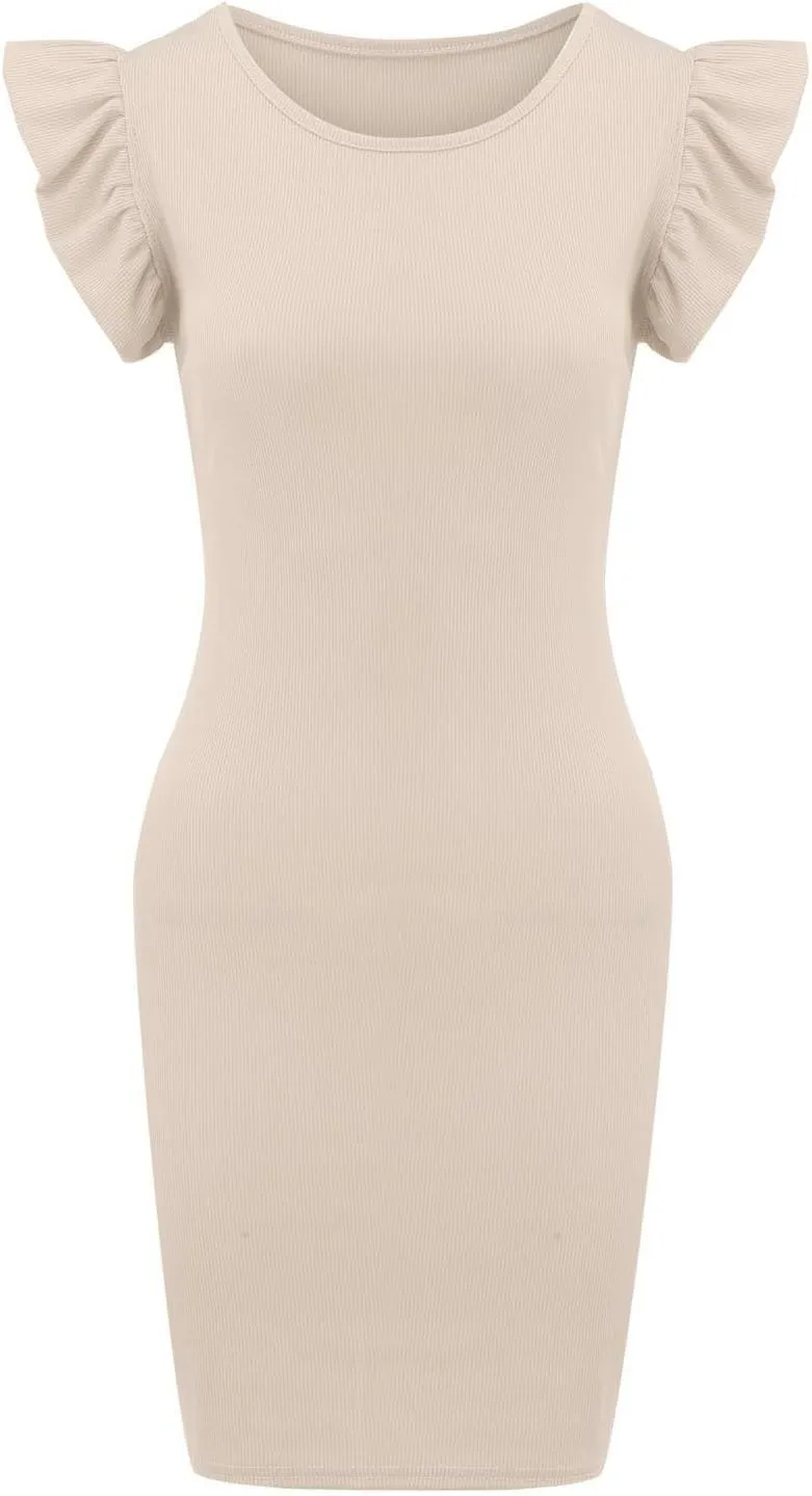 Sundresses for Women 2025 Summer Sleeveless Boat Neck Mini Dress Slim Fit Party Club Sundress Short Bodycon Dresses