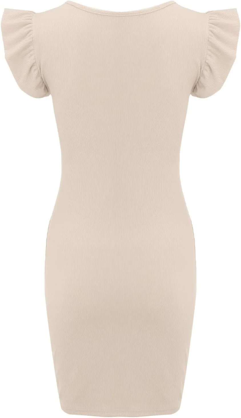 Sundresses for Women 2025 Summer Sleeveless Boat Neck Mini Dress Slim Fit Party Club Sundress Short Bodycon Dresses
