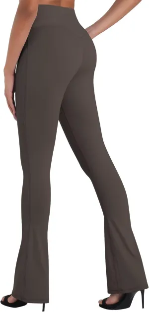 Sunzel Mini Flare Leggings for Women V Crossover Mid Rise Workout Flared Yoga Pants with Tummy Control and Wide Leg