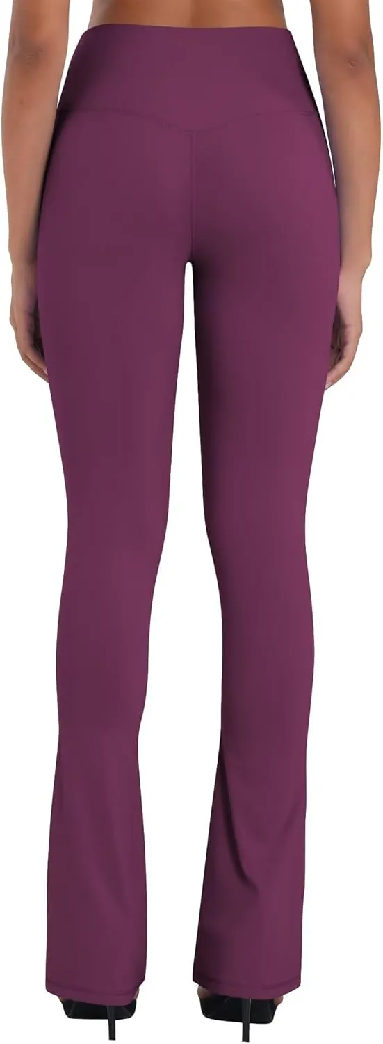 Sunzel Mini Flare Leggings for Women V Crossover Mid Rise Workout Flared Yoga Pants with Tummy Control and Wide Leg