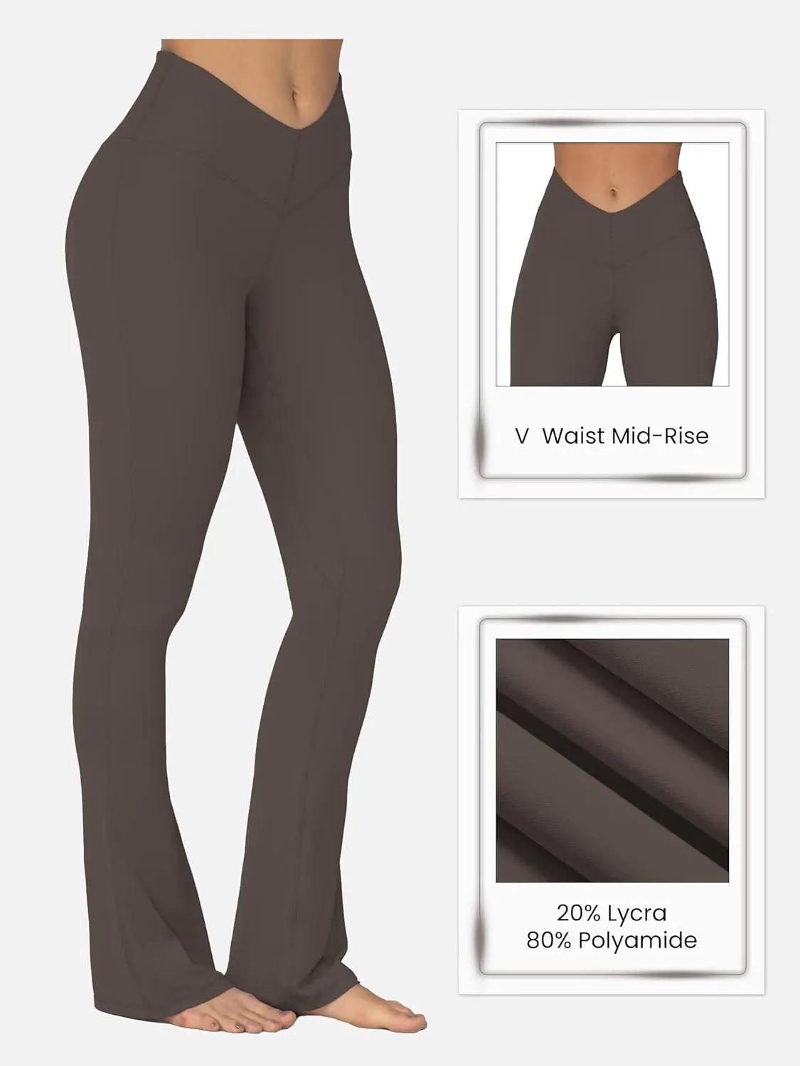 Sunzel Mini Flare Leggings for Women V Crossover Mid Rise Workout Flared Yoga Pants with Tummy Control and Wide Leg