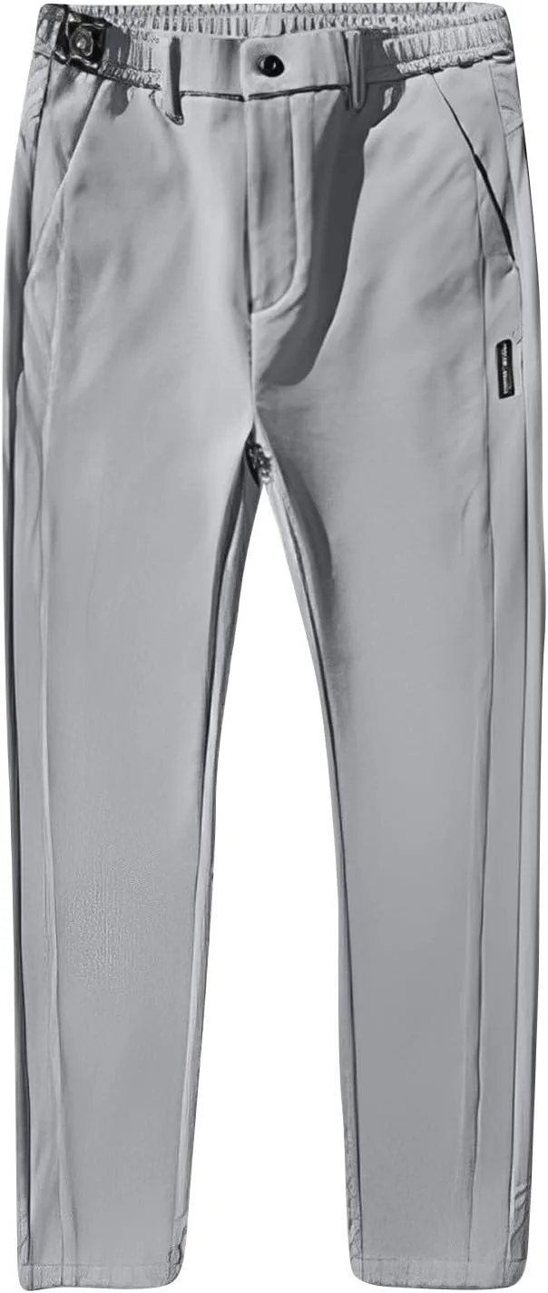 Sweatpants for Men Tapered Combat Slacks Man Track Slimming Elasticated Waist Solid Split Ripstop Pant