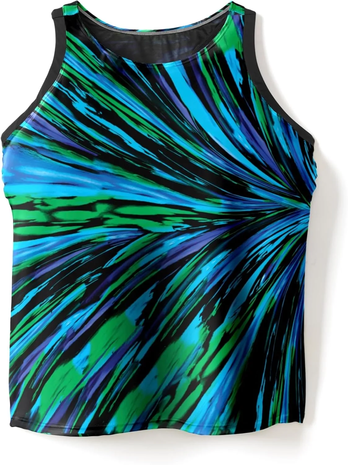 Swim 365 Women's Plus Size Longer-Length Racerback Tankini Top