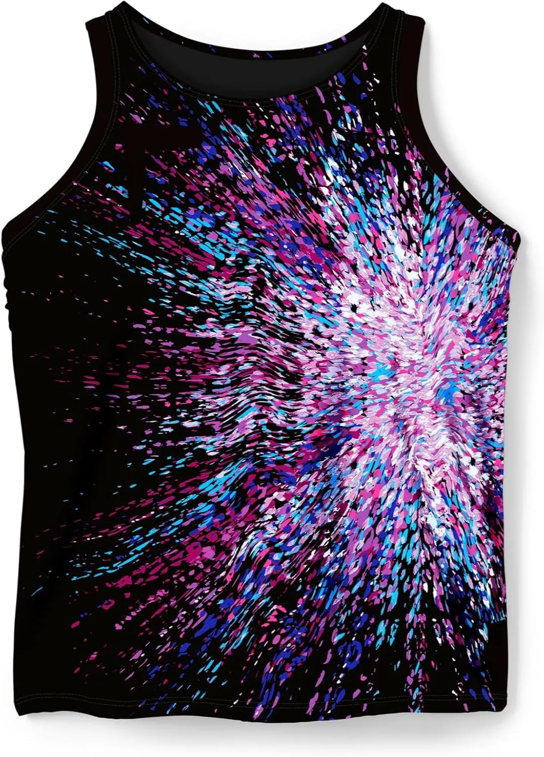 Swim 365 Women's Plus Size Longer-Length Racerback Tankini Top