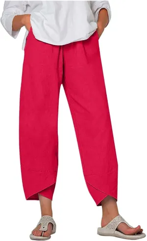 TARIENDY Summer Pants for Women Plus Size Wide Leg High Waisted Trousers Casual Beach Pant Lounge Vacation Outfits 2025