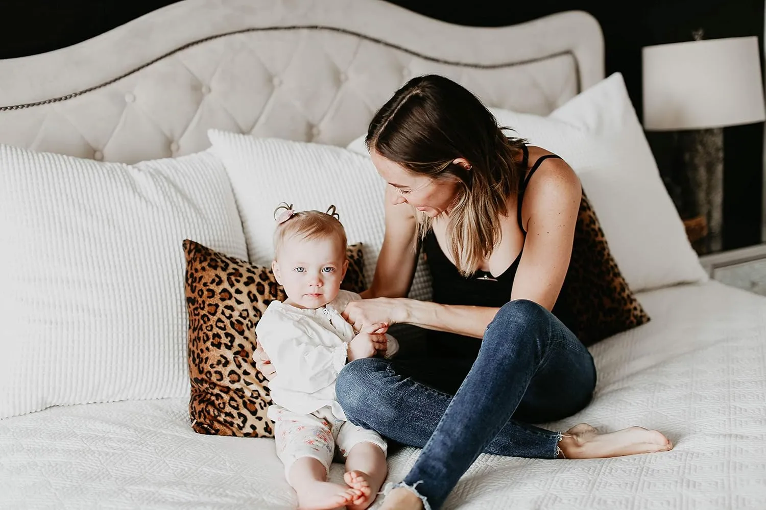 The Open Busted Breastfeeding Tank Top 2 PackBlack and White