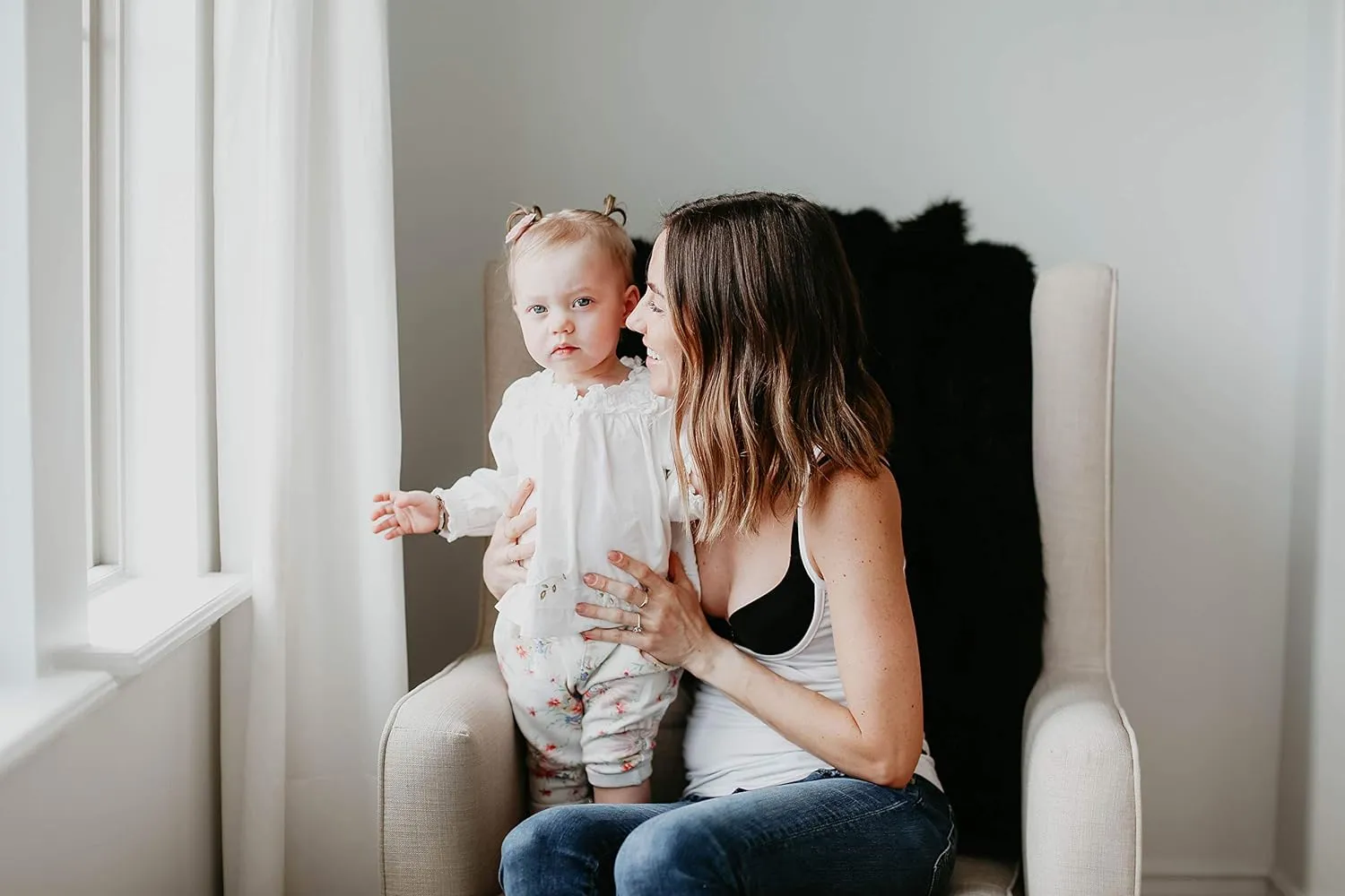 The Open Busted Breastfeeding Tank Top 2 PackBlack and White